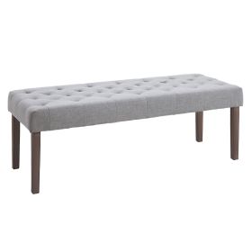 HomCom SimpleTufted Upholstered Ottoman Accent Bench with Soft Comfortable Cushion & Fashionable Modern Design Grey