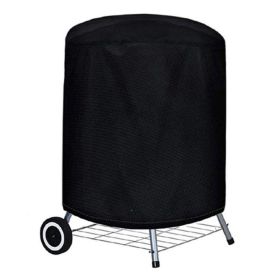 23inch Outdoor cylindrical black stove cover, 210D Oxford fabric, waterproof, windproof, durable, and UV-resistant, suitable for outdoor stoves.