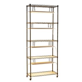 VEVOR Plant Shelf with Grow Light, 5-Tier Indoor Plant Stand, 71 in Tall Plants Display Rack with Wheels & 4/9/14H Timer