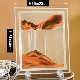 1pc; Dynamic Square Quicksand Painting; Romantic Gift; Quicksand Painting Decoration; Home Decoration; Office Desktop Decoration; Hourglass Dynam (Color: yellow, size: 11.81in/30cm)