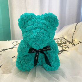 Gifts for Women - Rose Bear - Rose Flower Bear Hand Made Rose Teddy Bear - Gift for Valentines Day;  Mothers Day;  Wedding and Anniversary & Brid (Color: Green)