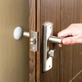 Doorknob Back Wall Protector Crash Pad Home Door Rubber Crash Mat Door Handle Bumper Kitchen Dining Bar Accessories Home Decorations (Color: White)