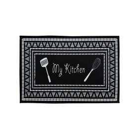 Printed Absorbent & Non-Slip Door Mat - Durable Polyester Carpet with "Kitchen" Design, Ideal for Bathrooms, Hallways, Living Rooms (Color: SJR-45-71-11, size: 17.7*28in/45*71cm)