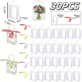 60/30/15 Reusable PVC holiday organizing bags, gift bags, family storage bags, weddings, Christmas, Thanksgiving, New Year's (Quantity: 30PCS, size: 5.9in*6.3in*2.75in)
