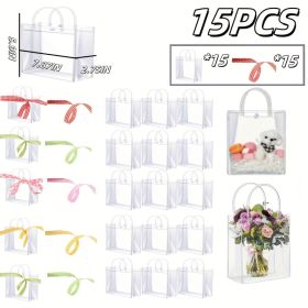 60/30/15 Reusable PVC holiday organizing bags, gift bags, family storage bags, weddings, Christmas, Thanksgiving, New Year's (Quantity: 15PCS, size: 7.87in*6.3in*2.75in)
