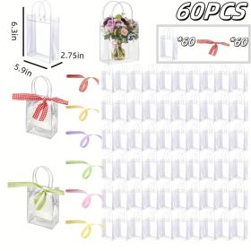 60/30/15 Reusable PVC holiday organizing bags, gift bags, family storage bags, weddings, Christmas, Thanksgiving, New Year's (Quantity: 60PCS, size: 5.9in*6.3in*2.75in)