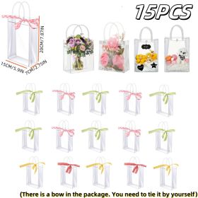 60/30/15 Reusable PVC holiday organizing bags, gift bags, family storage bags, weddings, Christmas, Thanksgiving, New Year's (Quantity: 15PCS, size: 5.9in*7.9in*2.75in)