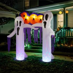 Halloween Outdoor Decorations, Blow Up Yard Decorations, Built-in LED Lights Décor for Indoor Home Party Garden Lawn Store, 5.9FT Pumpkin Ghost (Style: White Ghost Archwa)