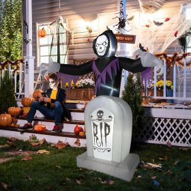 Halloween Outdoor Decorations, Blow Up Yard Decorations, Built-in LED Lights Décor for Indoor Home Party Garden Lawn Store, 5.9FT Pumpkin Ghost (Style: Death and The Grave)