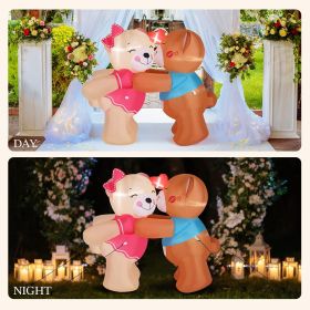 Halloween Outdoor Decorations, Blow Up Yard Decorations, Built-in LED Lights Décor for Indoor Home Party Garden Lawn Store, 5.9FT Pumpkin Ghost (Style: Kissing Bears)