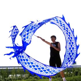 Blue Dragon Poi Gift for Kids & Adults, Celadon Blue Dragon Ribbon streamer Gift for Outdoor Activities & Fitness or Stage Show (size: 6 Meters(19.6 FT))